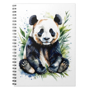 Prachtige Waterverf Panda Beer Notitieboek
