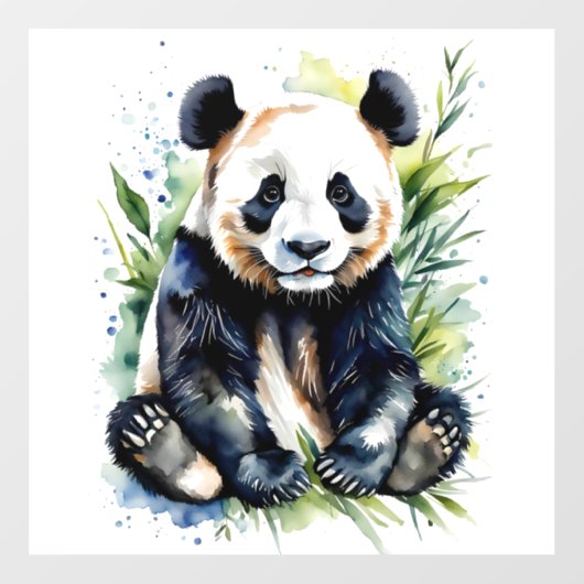 Prachtige Waterverf Panda Beer Raamsticker (Vel)