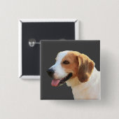 Prachtige Waterverf Pin Button Happy Beagle (Voorkant /achterkant)