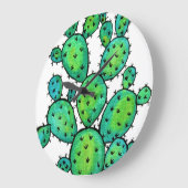 Prachtige Waterverf Prickly Cactus Grote Klok (Hoek)