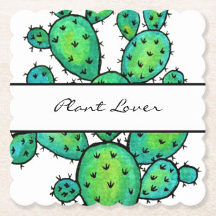 Prachtige Waterverf Prickly Cactus Kartonnen Onderzetters