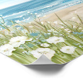 Prachtige waterverf stijl strand landschap poster (Hoek)