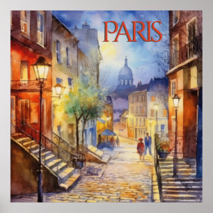 Prachtige Waterverf van Paris Travel Poster