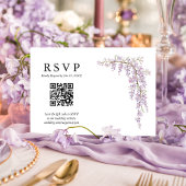Prachtige Waterverf Wisteria QR Code Wedding RSVP