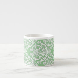 Prachtige White Damask Pattern Espresso Kop