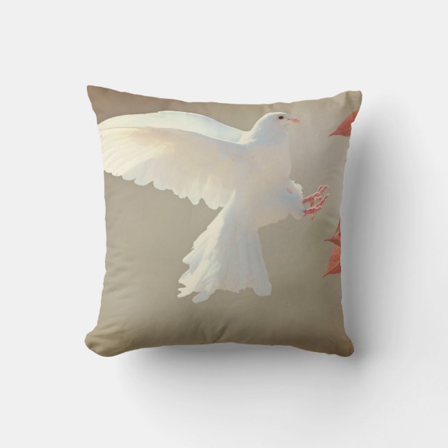 Prachtige White Dove Cushion Kussen (Voorkant)