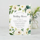 Prachtige White Flowers Couples Wedding Shower Kaart (Staand voorkant)