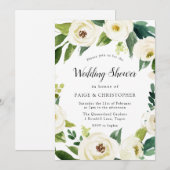 Prachtige White Flowers Couples Wedding Shower Kaart (Voorkant / Achterkant)