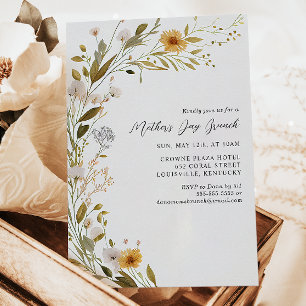 Prachtige Wilde Bloem Botanische Moederdag Brunch Kaart