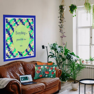 Prachtige wildebloem Acrylverf, drager Gen. Bkgd Kussen