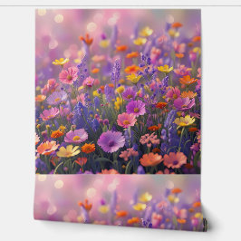 Prachtige Wildflower Bloemenweide Peel en Stick Behang