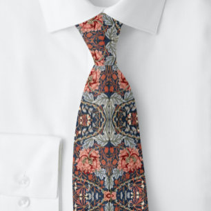 Prachtige William*Morris Gray Oranje distel Stropdas