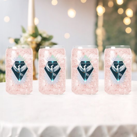 Prachtige witte fantasie feniks. blikvorm glas (Insitu (Huwelijk))