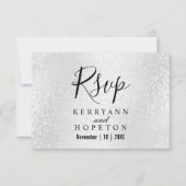 Prachtige witte glitter - RSVP Kaartje (Voorkant)