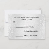 Prachtige witte glitter - RSVP Kaartje (Achterkant)