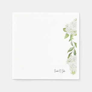 Prachtige Witte Hortensia Bloem Witte Bruiloft   Servet