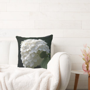 Prachtige Witte Hortensia Bloemengeworpen Kussen