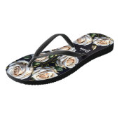 Prachtige witte rozen met gouden details, bruid teenslippers (Schuin)