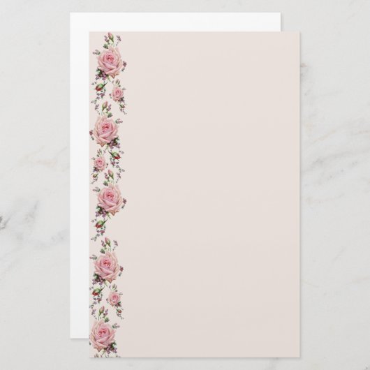 Prachtige , zachte roze rozen briefpapier (Voorkant / Achterkant)