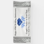 Prachtige zappierzuster 65th Wedding Jubileum Bann Spandoek (Verticaal)