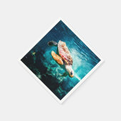 Prachtige Zee Turtle Ocean Onderwater Afbeelding Servetten (Hoek)