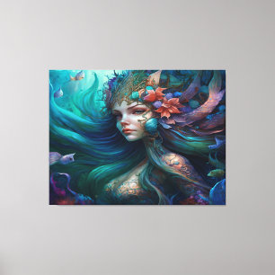 Prachtige Zeemeermin Canvas Art Print