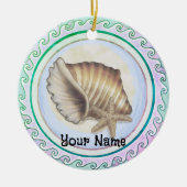 Prachtige zeeschelp keramisch ornament (Voorkant)