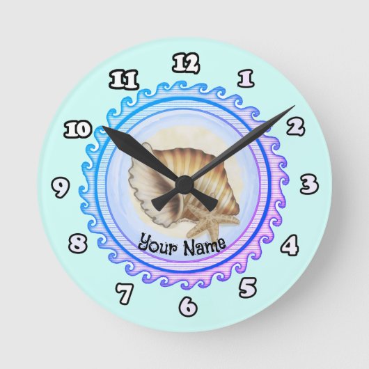 Prachtige zeeschelp klok (Voorkant)
