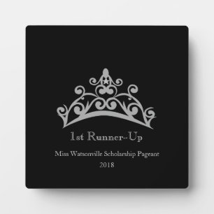 Prachtige Zilveren Tiara Kroon 1e finaliste Plaque Fotoplaat