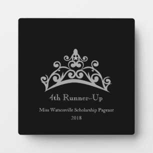 Prachtige Zilveren Tiara Kroon 4e plaats Plaquette Fotoplaat