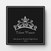 Prachtige Zilveren Tiara Kroon Talent Plaquette Fotoplaat (Voorkant)