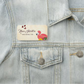 Prachtige, zoete Amazing Pink Flamingo Naamplaatje (In situ)