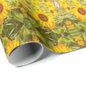 Prachtige  zonnebloem cadeaupapier (Rol Hoek)