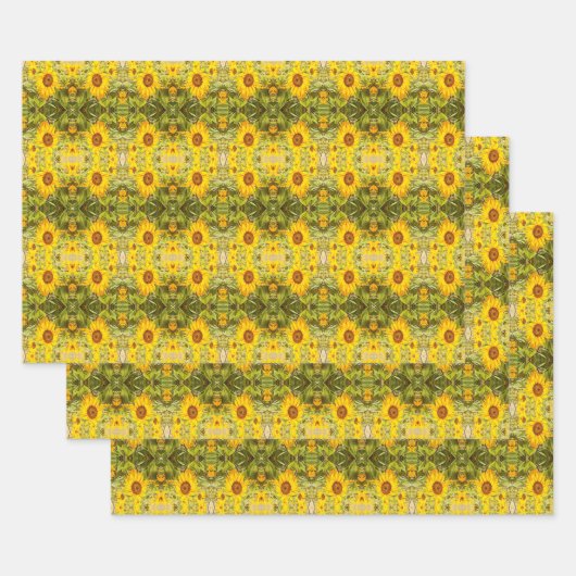 Prachtige zonnebloem inpakpapier vel (Set)
