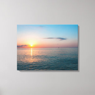 Prachtige zonsondergang bij zee. Batumi Georgia Canvas Afdruk
