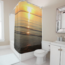 Prachtige zonsondergang boven Cape Cod Harbor-douc Douchegordijn