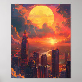 Prachtige zonsondergang in Atlanta Georgia USA Poster