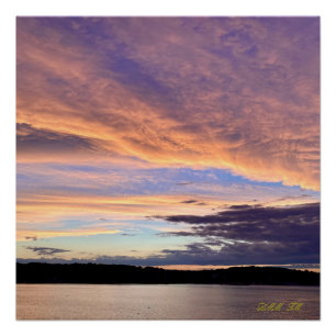 Prachtige zonsondergang met het glossy poster van  perfect poster