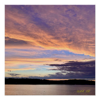 Prachtige zonsondergang met het glossy poster van perfect poster