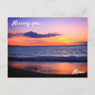 Prachtige zonsondergang op het Briefkaart van Maui