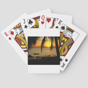 Prachtige zonsondergang op het strand speelkaarten