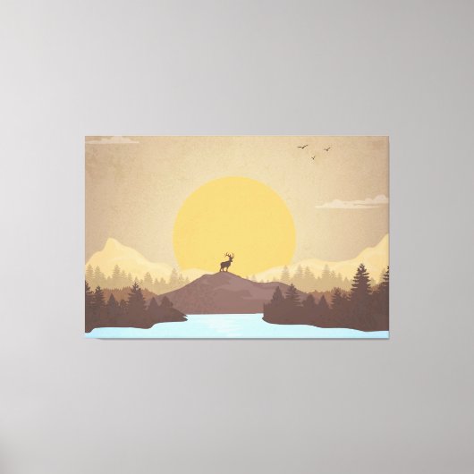 Prachtige zonsondergang over het landschap van het canvas afdruk (Voorkant)