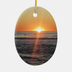 Prachtige zonsopgang keramisch ornament