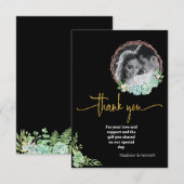 Prachtige zwarte eucalyptus Fab DANK U Foto Save The Date (Voorkant / Achterkant)