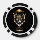 Prachtige zwarte kat. poker chips (Achterkant)