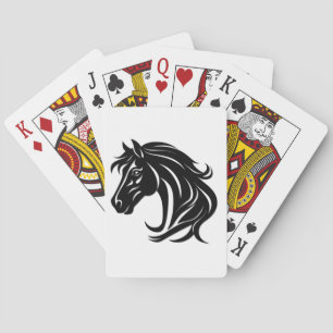 Prachtige Zwarte Paardenkop Pokerkaarten
