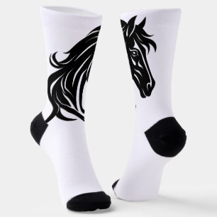 Prachtige Zwarte Paardenkop   Sokken