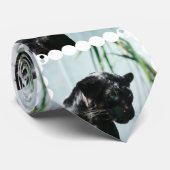 Prachtige zwarte panter stropdas (Opgerold)