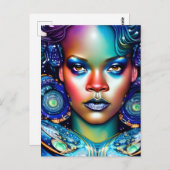 Prachtige zwarte vrouw briefkaart (Voorkant / Achterkant)