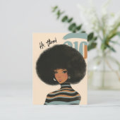 Prachtige zwarte vrouw met een Afro-Briefkaart Briefkaart (Staand voorkant)